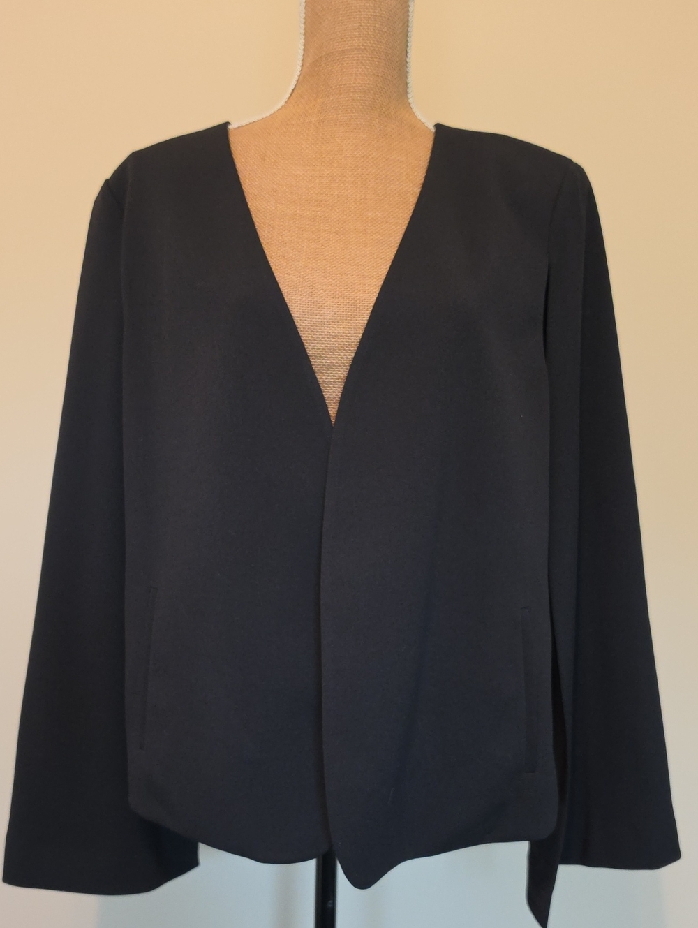 Women's Black Open-Front Blazer Jacket